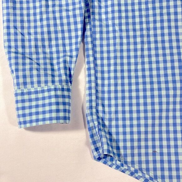 Abercrombie & Fitch mens blue gingham checkered plaid button down shirt - size S - Picture 5 of 9